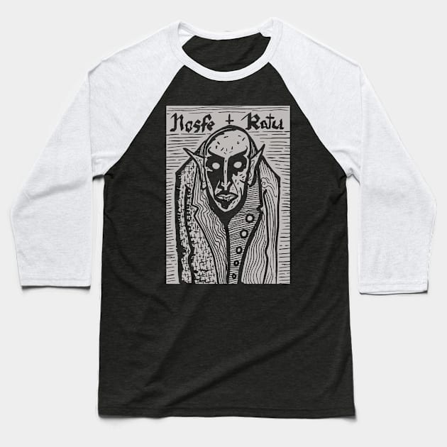 Nosferatu Baseball T-Shirt by DOOMCVLT666